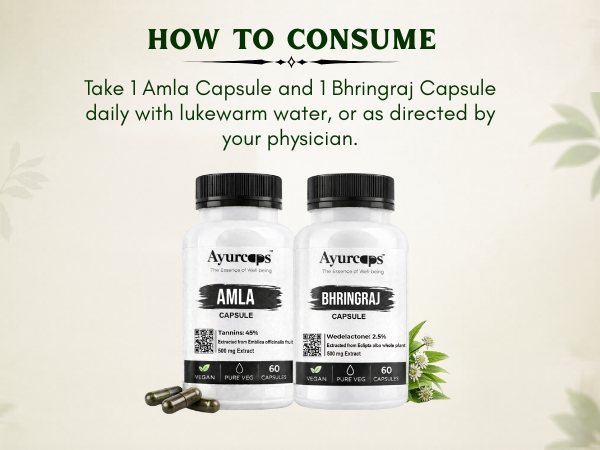 Hair Wellness Kit | Amla And Bhringraj Capsules | Herbal Hair Wellness Support | Plant-Based Ayurvedic Supplement for Scalp Care & Daily Routine | Pack of 2