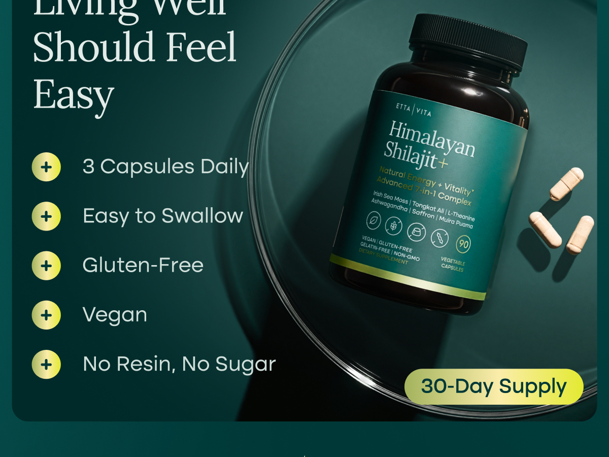 Shilajit Capsules with Organic Irish Sea Moss & Tongkat Ali for Men & Women