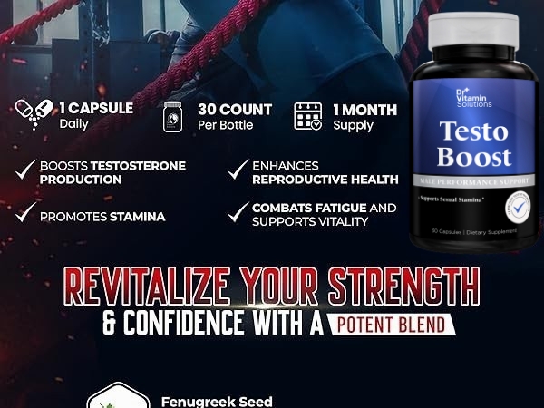 Testosterone Booster Supplement for Men - Tongkat Ali, Once Daily Formula