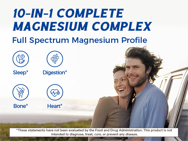 Vitalibre 10 in 1 Magnesium Complex, 420mg Elemental Magnesium 120 Capsules