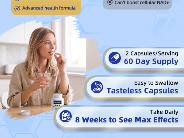 NMN Supplement 1000mg, 4-in-1 Liposomal NMN for NAD+ Supplement 60 Capsules