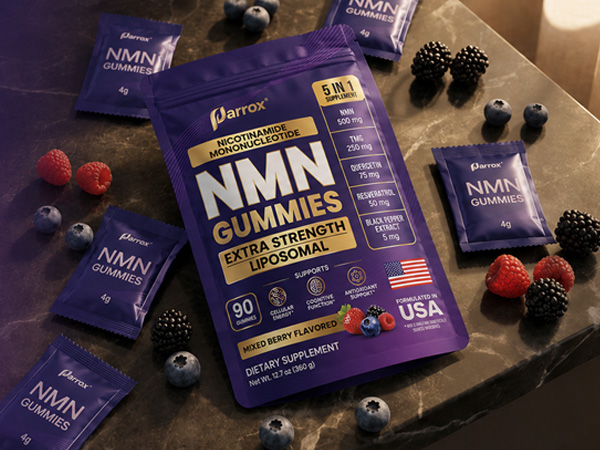 NMN Gummies 500mg – Liposomal NMN | 5-in-1 with TMG | Quercetin | Resveratrol | BioPerine® – NAD+ Precursor – Gelatin Free, Non-GMO, No Artificial Colors