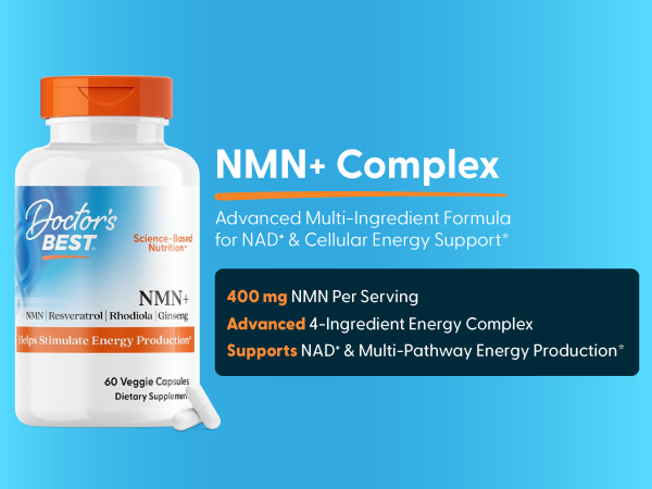 Doctor's Best NMN+ Complex Supplement Capsules, 60 Veg Caps
