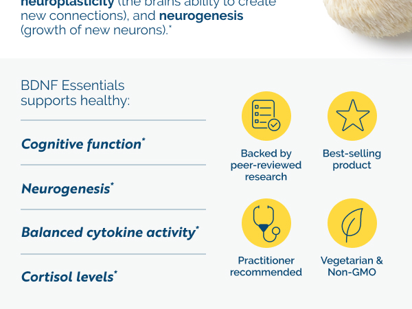 Researched Nutritionals BDNF Essentials Brain Supplement, 120 Capsules