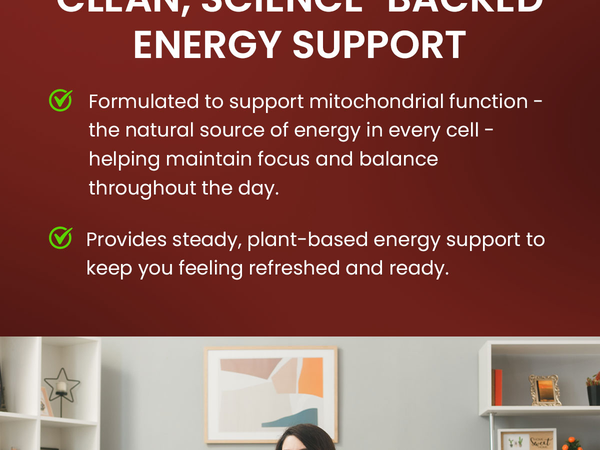 Vegan Mitochondrial Support – Advanced Cellular Wellness & Natural Energy Formula with CoQ10, PQQ, Acetyl-L-Carnitine, Alpha-Lipoic Acid, Magnesium, BioPerine® - Daily Support (60 Capsules)