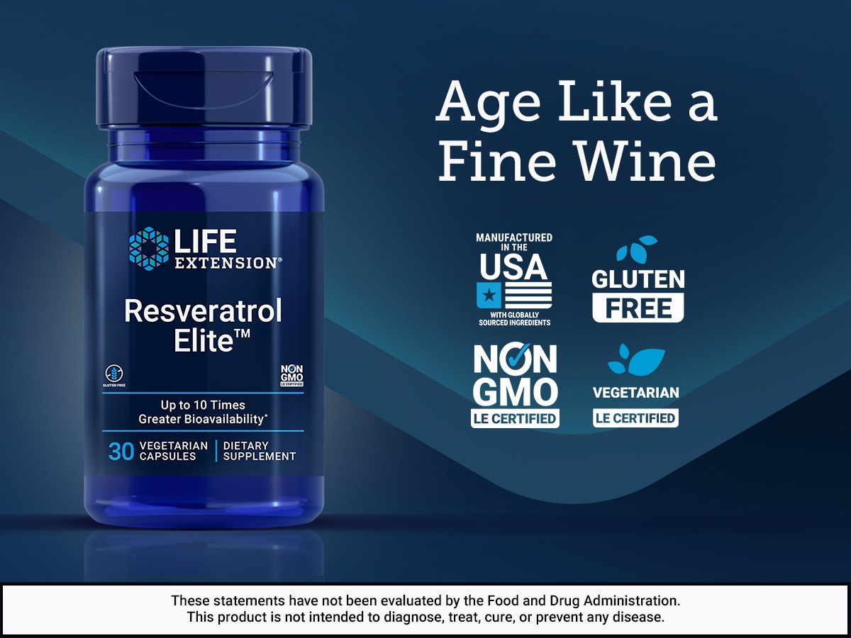 Life Extension Resveratrol Elite, Trans-Resveratrol, 30 Capsules
