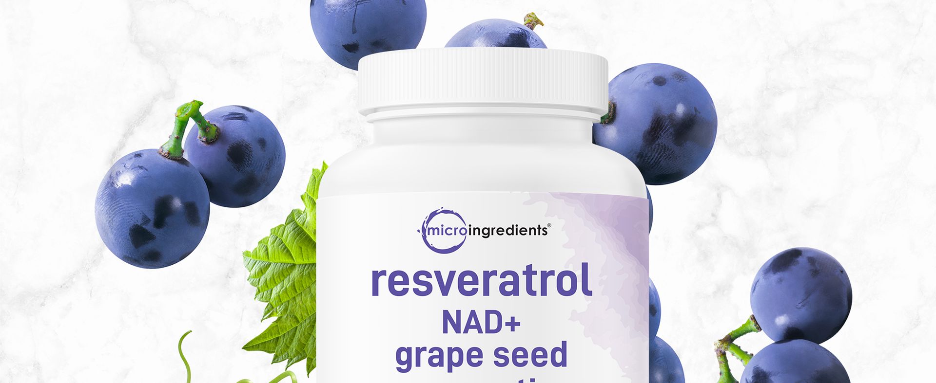 Micro Ingredients Resveratrol NAD Complex 3,000mg for Women & Men, 240 Veggie Capsules | NMN Supplement Alternative | 11-in-1 Blend with NAD+, Quercetin, Moringa, Berberine, Grape Seed, & Oregano