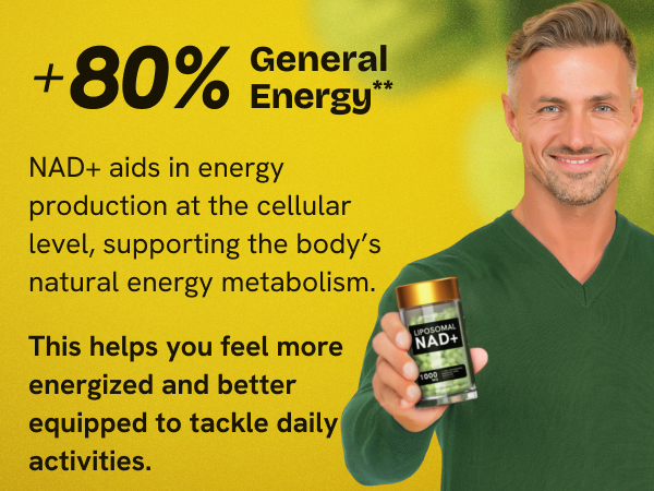 Liposomal NAD Supplement 500mg, NMN Supplement Alternative, 60 Capsules
