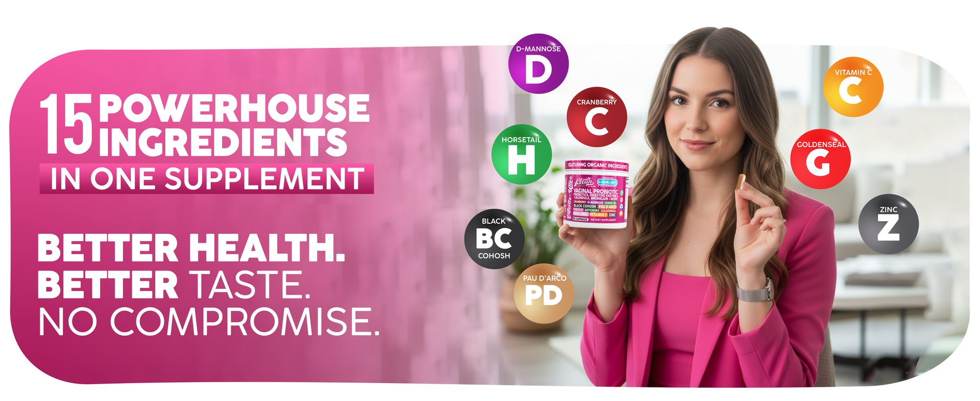 Clean Nutra Vaginal Probiotics for Women + Prebiotics Digestive Enzymes Bromelain Cranberry D Mannose Horsetail Black Cohosh Artichoke Hibiscus Flowers Probiotic for Digestive Health 90 Vegan Capsules