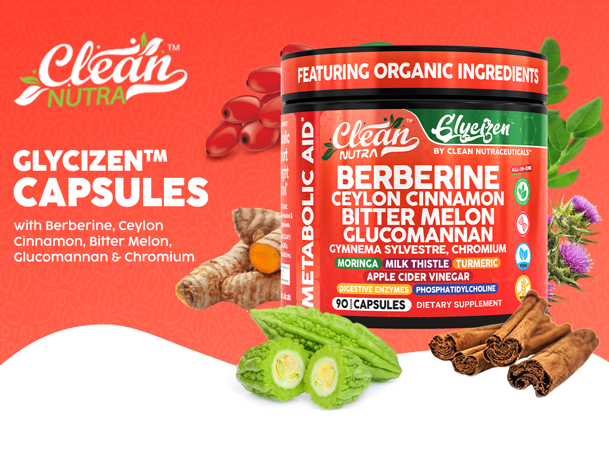 Clean Nutra Berberine and Ceylon Cinnamon Supplement Bitter Melon Glucomannan Gymnema Sylvestre Chromium Moringa Milk Thistle Turmeric Apple Cider Vinegar Digestive Enzymes Inositol Pills 90 Capsules