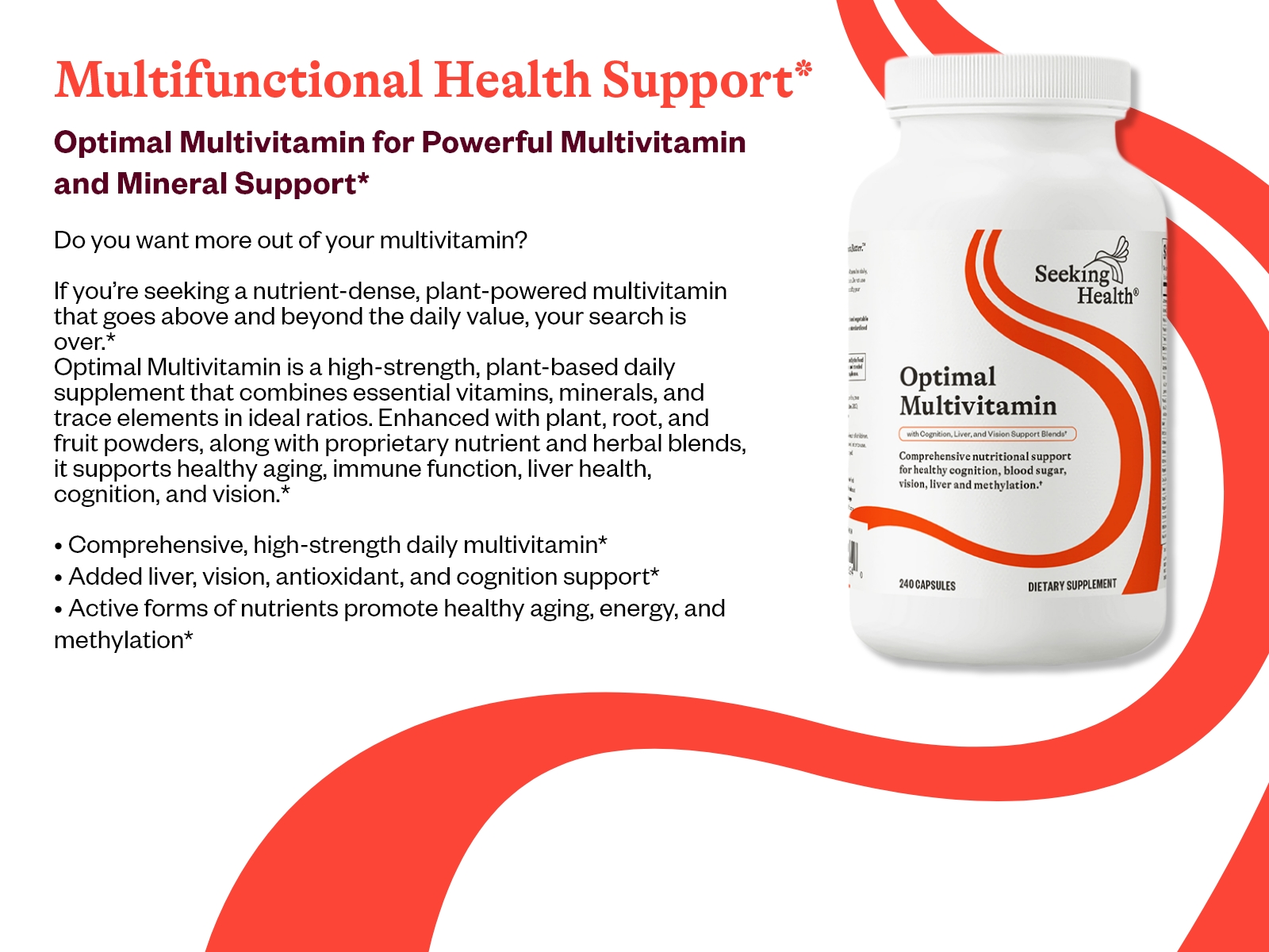 Seeking Health Optimal Multivitamin, with CoQ10, 240 Capsules, 30 Servings