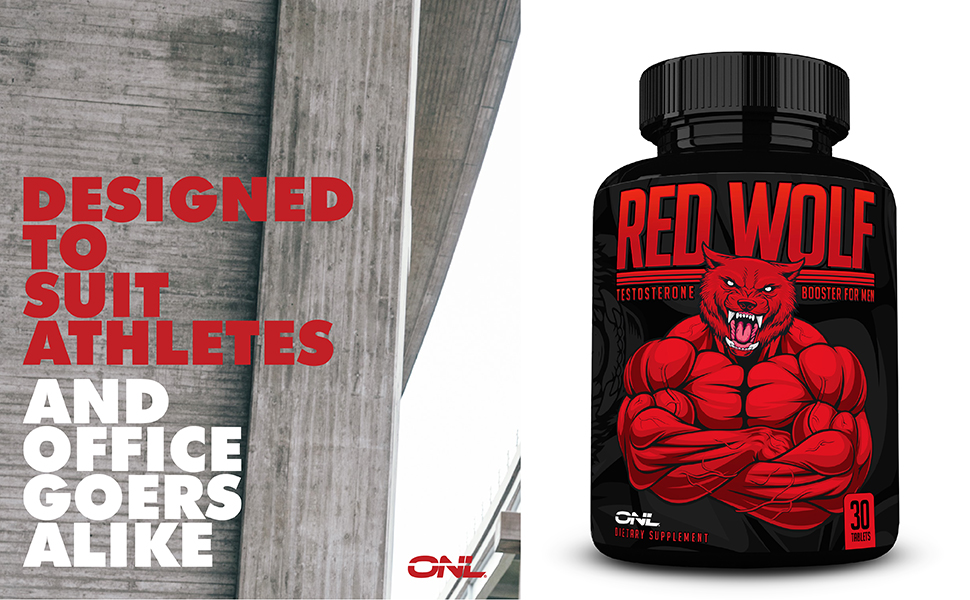 ONL Red Wolf Testosterone Booster for Men & Ultimate Male Enhancing, 60 Ct