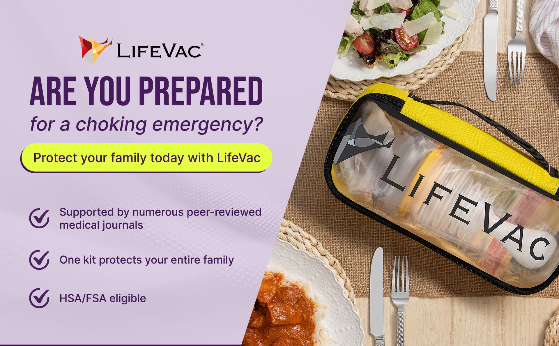 LifeVac Yellow Travel Kit - Portable Suction Rescue Device, First Aid Kit for Kids and Adults, Portable Airway Suction Device for Children and Adults