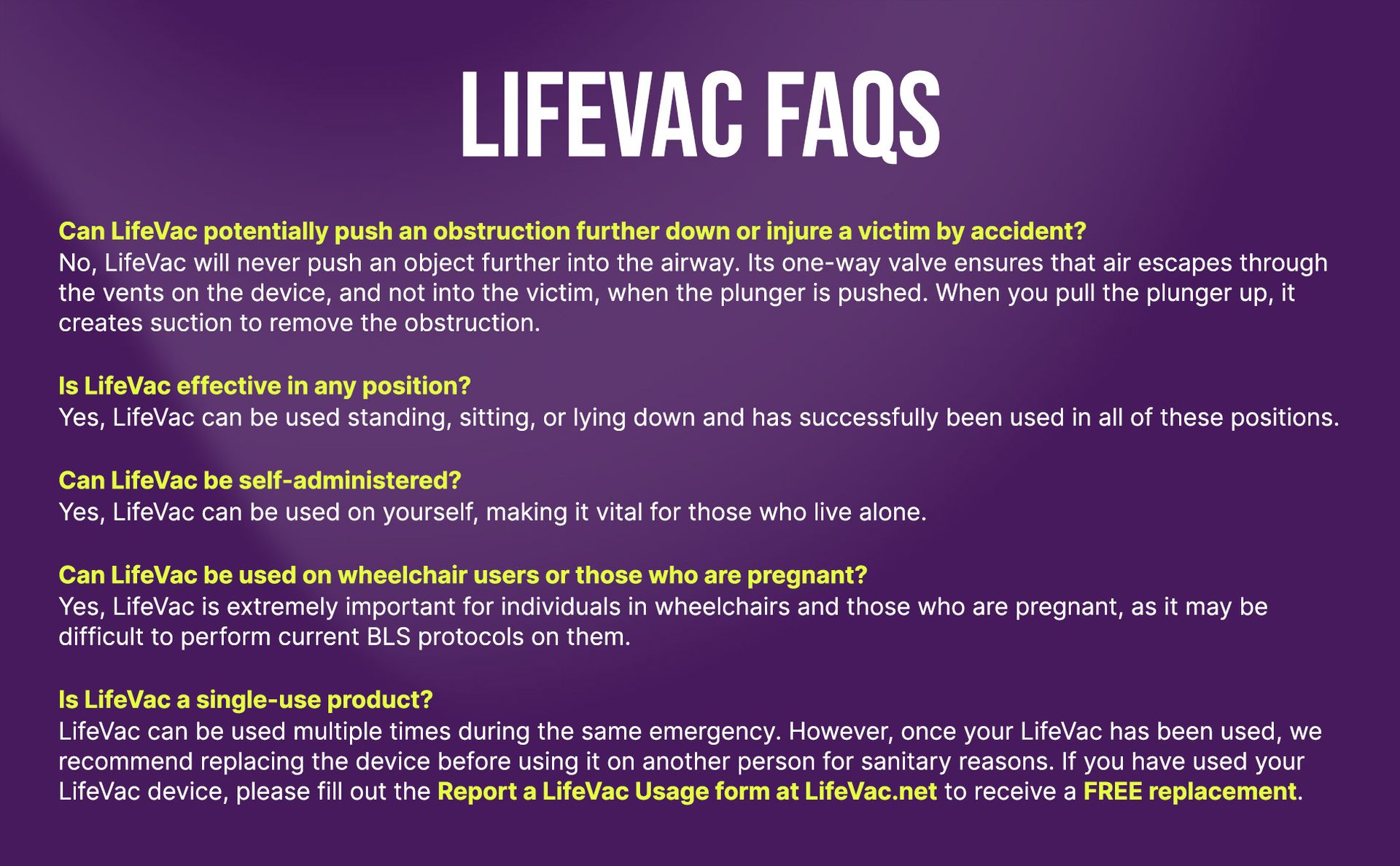 LifeVac Home & Yellow Travel Combo Kit - Portable Suction Rescue Device, First Aid Kit for Kids and Adults, Portable Airway Suction Device for Children and Adults