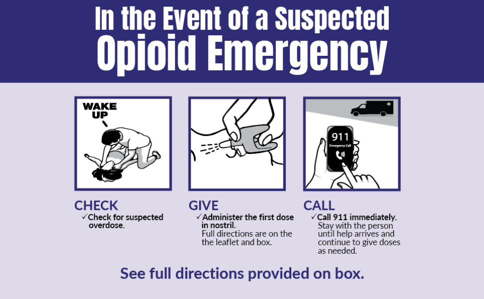 Padagis Naloxone HCI Nasal Spray, 4 mg – Emergency Treatment for Opioid Overdose - Rapid-Response Opioid Overdose Reversal, 2 Dose Single Use Nasal Spray