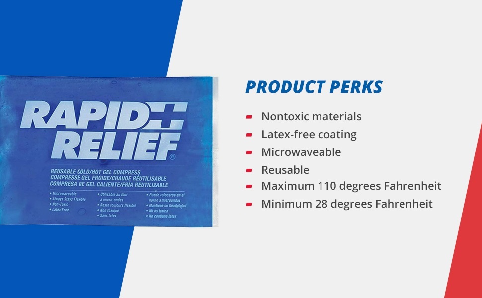 Rapid Relief Gel Ice Pack, Reusable Cold Pain Relief, Medium 5x9 Inch 1 Ct