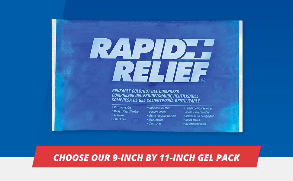 Rapid Relief Gel Ice Pack, Reusable Cold Pain Relief, Medium 5x9 Inch 1 Ct