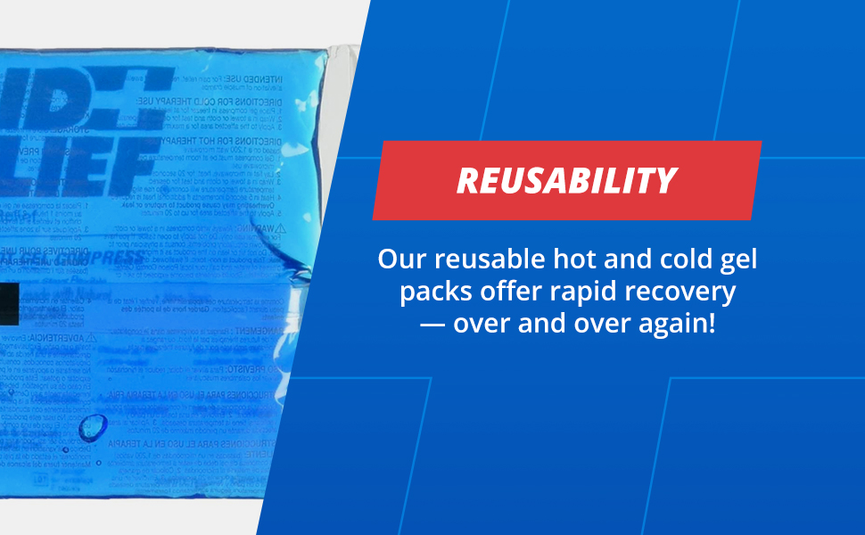 Rapid Relief Gel Ice Pack, Reusable Cold Pain Relief, Medium 5x9 Inch 1 Ct