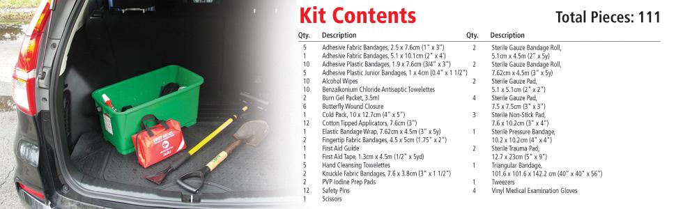 First Aid Central AZ-ESSFAK Essential Emergency First Aid Kit For Home, Travel, and Work, 111 Pieces