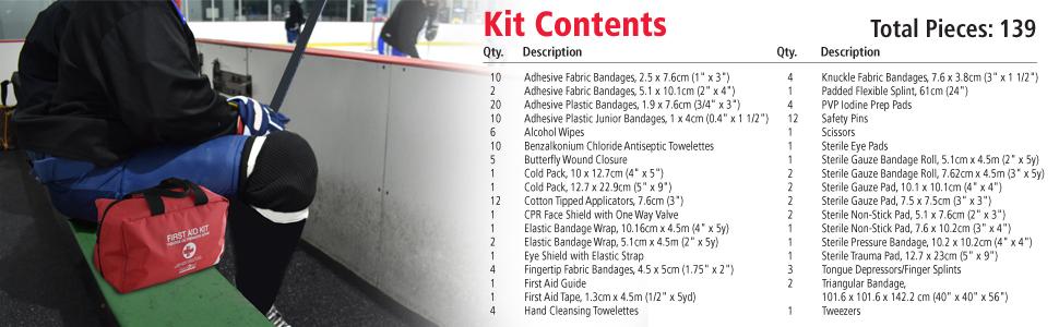 First Aid Central AZ-SPFAKN Deluxe Sports First Aid Kit, 139 Pieces