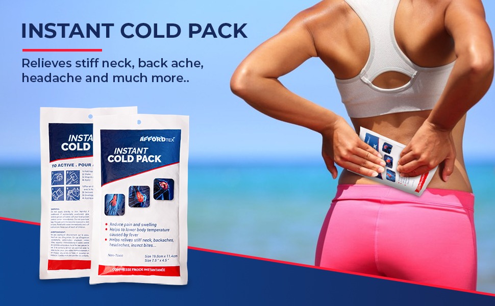 Instant cooler Ice pack- Ice packs 6 Count Disposable 7.5 x 4.5 Inches - Ready to use – Ideal for Injuries, Inflammation, Sprains, Strains,Pain relief