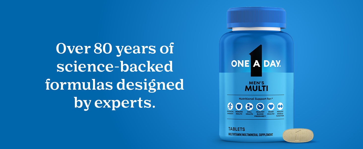 One A Day Multivitamin for Men - Daily Mens Multivitamins with Vitamin D, Zinc, Folic Acid, and B Vitamins, Physical Energy Support, 200 Count