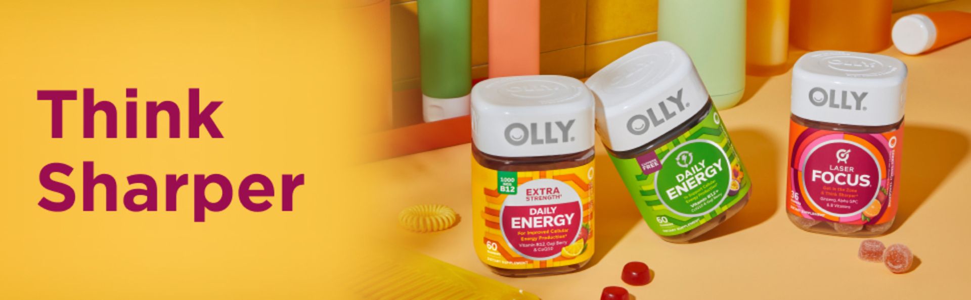 OLLY Laser Focus Gummy Supplement,* Ginseng Extract, Alpha GPC - 36 Count
