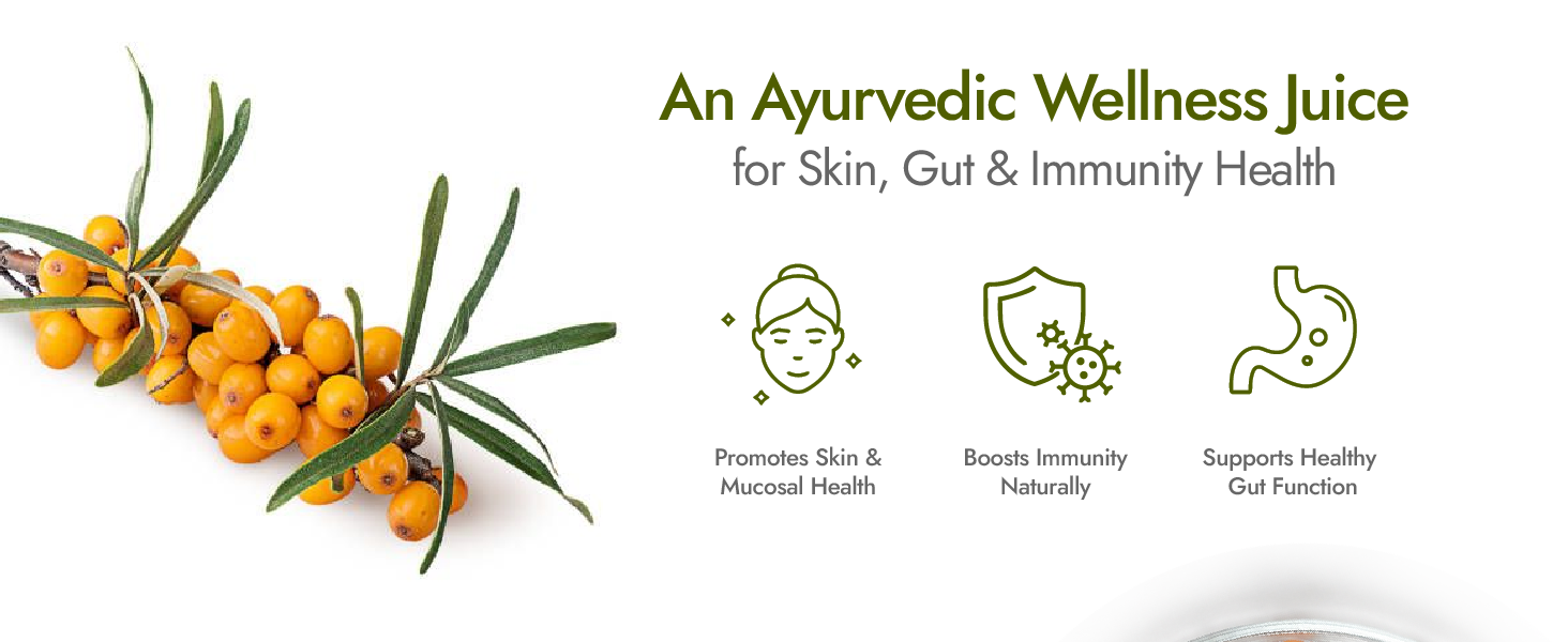 Kapiva Sea Buckthorn Juice – 500ml | Omega 7-Rich Superfruit | Supports Immunity, Glowing Skin & Gut Health | With Omega 3, 6 & 9