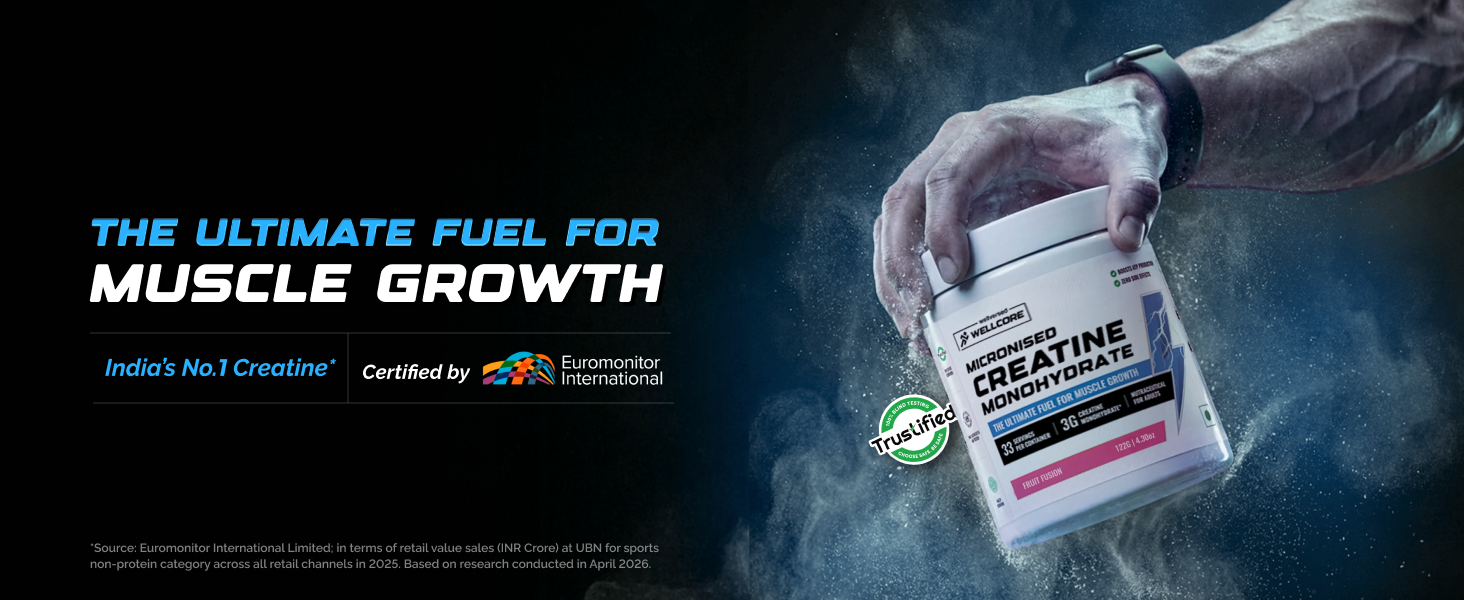 Wellcore Pure Micronised Creatine Powder (33 Servings, Fruit Fusion)