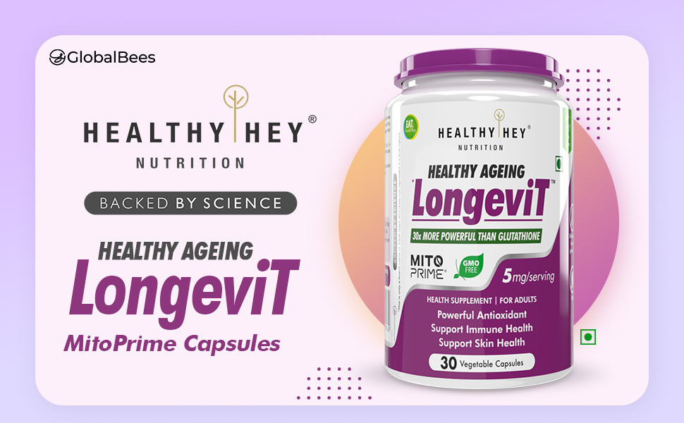 HealthyHey Nutrition LongeviT - MITOPRIME® - Support Skin Health - 30 Vegetable Capsules