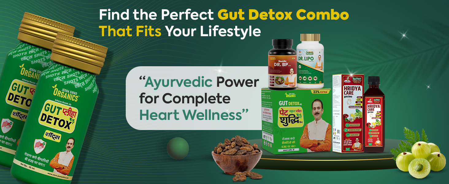Jeena Sikho Organics Pet Yakrit Pleeha Shuddhi kit | Gut Detox Kit | Ayurvedic Cleanse for Liver, Stomach & Spleen | Body Purification & Immunity Booster | Liver Detox supplement & Digestion Kit, 1 Granules, 100gm & 4 shots, 30ml