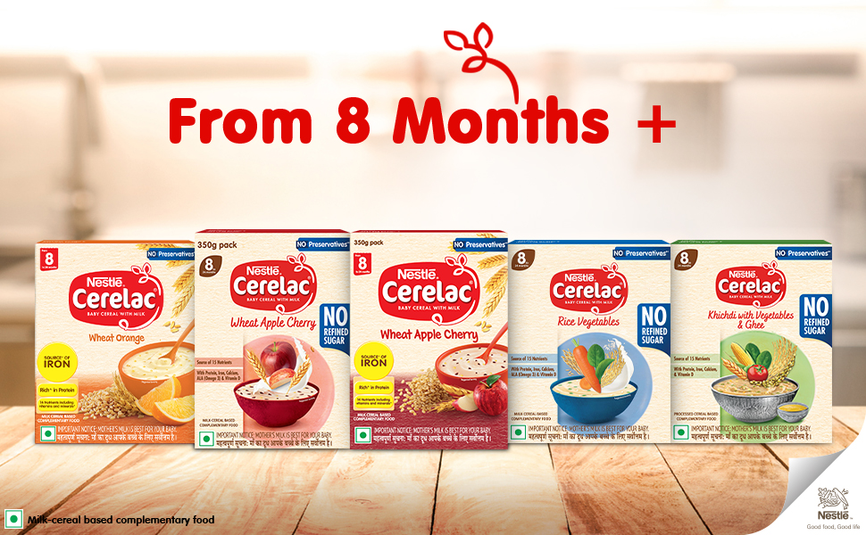 Nestlé CERELAC Baby Cereal, Wheat Apple Cherry, STG2, 360g