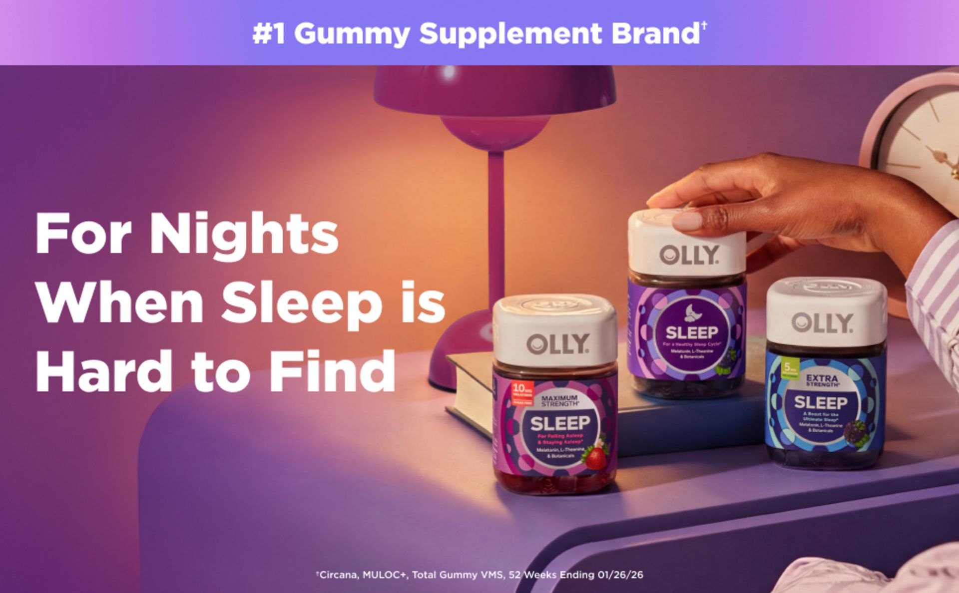OLLY Muscle Recovery Sleep Gummy Supplement, Tart Cherry - 40 Count
