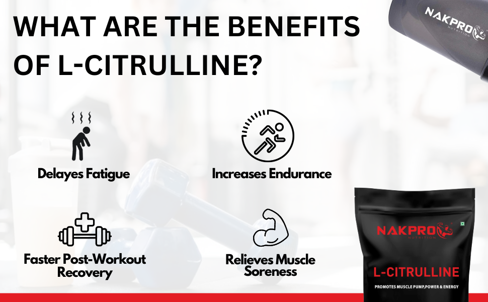 NAKPRO Nutrition Pure L-Citrulline Powder, Boosts Nitric oxide & Muscle growth (Unflavoured, 100g)