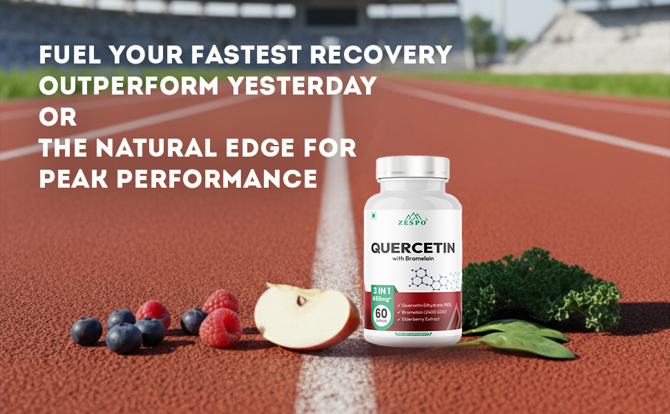 Zespo Quercetin 650mg with Bromelain & Elderberry - Advanced Immune Support, Antioxidant, Sinus Comfort, Respiratory Health - Non-GMO & Vegan 60 Capsules