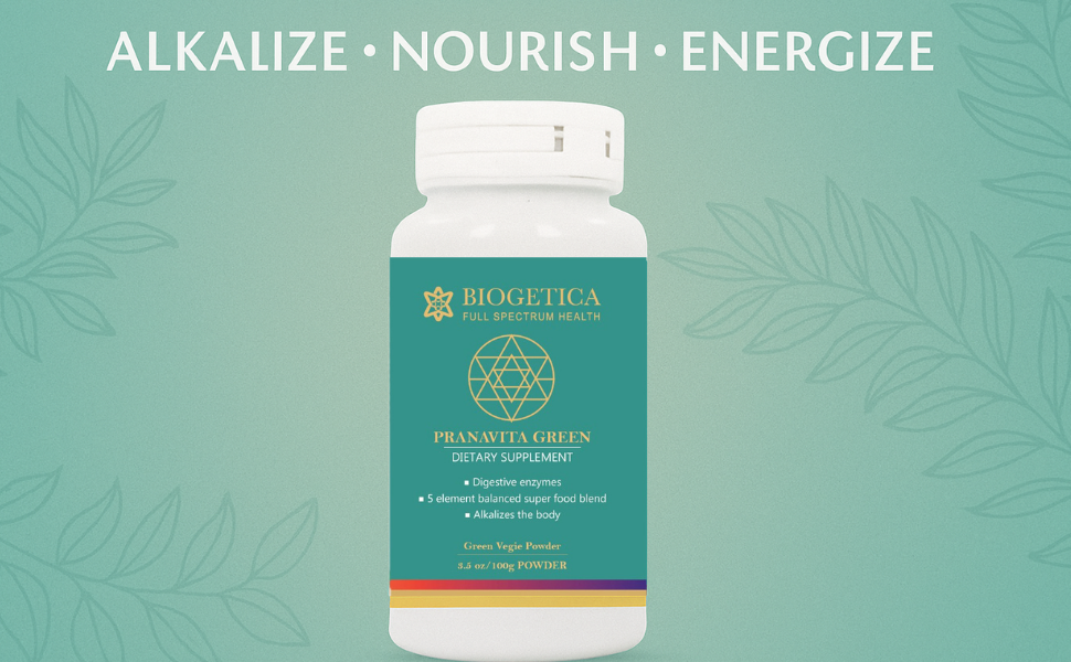 Pranavita Green Dietary Supplement, Digestive Enzymes with Super Food Blend, 100g Powder