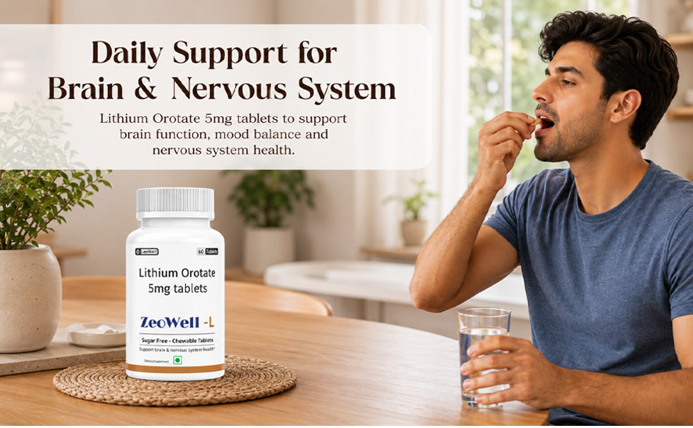 L by LeeWell Lithium Orotate 5mg Tablets, 60 Tablets