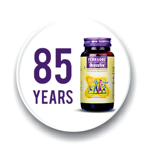 Ferradol syrup Pack of 450gm, daily health supplement with Iron, vitamins A, B1, B2, B3 and D3, Calcium, Zinc, helps maintain haemoglobin and supports immunity