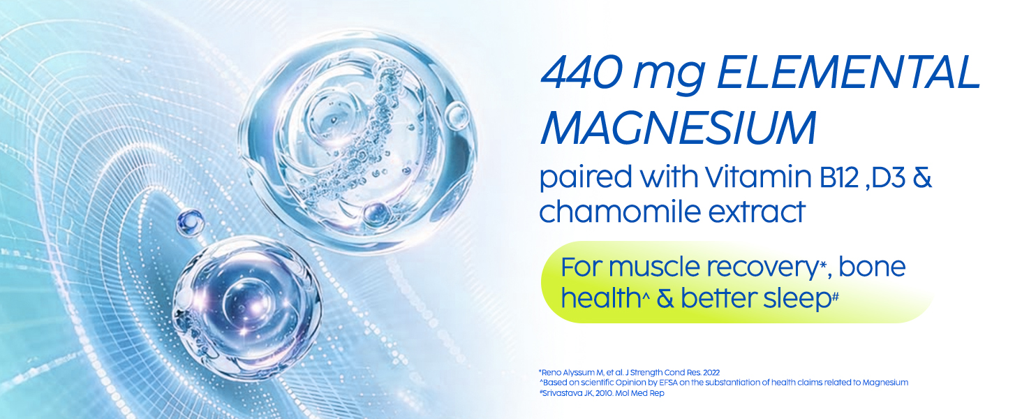 PLIX THE PLANT FIX Tri-Magnesium Plus Tablets | Bis-Glycinate & Chamomile Extract | 440mg Elemental Magnesium | High Absorption for Sleep, Muscle Recovery & Relaxation | 60 Tablets