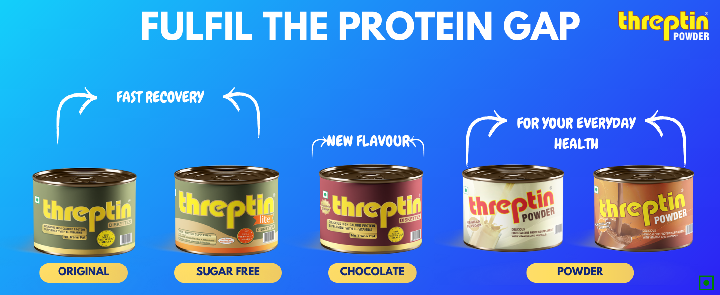 Threptin LITE- Sugarfree Protein Diskettes - 275g, Casein Protein Diskette with Fibers, Antioxidant, Vitamins and Minerals| For Kids, Men and Women|Delicious Vanilla Flavor|100% Veg