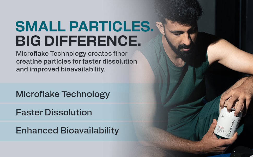Spunge Creatine | Vitamin D3 Enriched | 105g | Creatine Monohydrate Powder with Added Vitamin D3 | Upto 4X Smaller Particles | Supports Muscle Strength, Performance & Bone Health | Daily Dietary Supplement