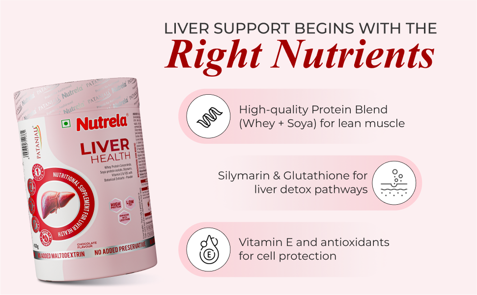 Nutrela Liver Health | High-Protein Nutritional Supplement for Liver Detox & Repair | Botanical Extracts & 21 Micronutrients – 400g