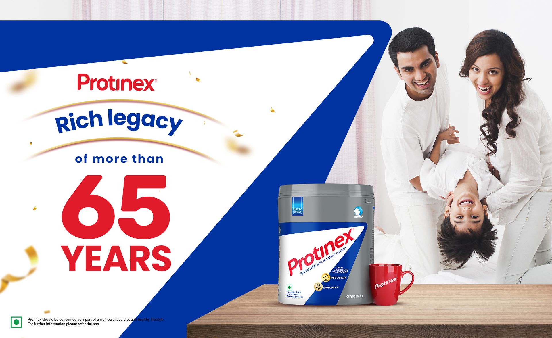Protinex Original with vital nutrients to support strength, immunity, faster absorption. 34g Protein (2 packs * 500g) Net weight 1 kg