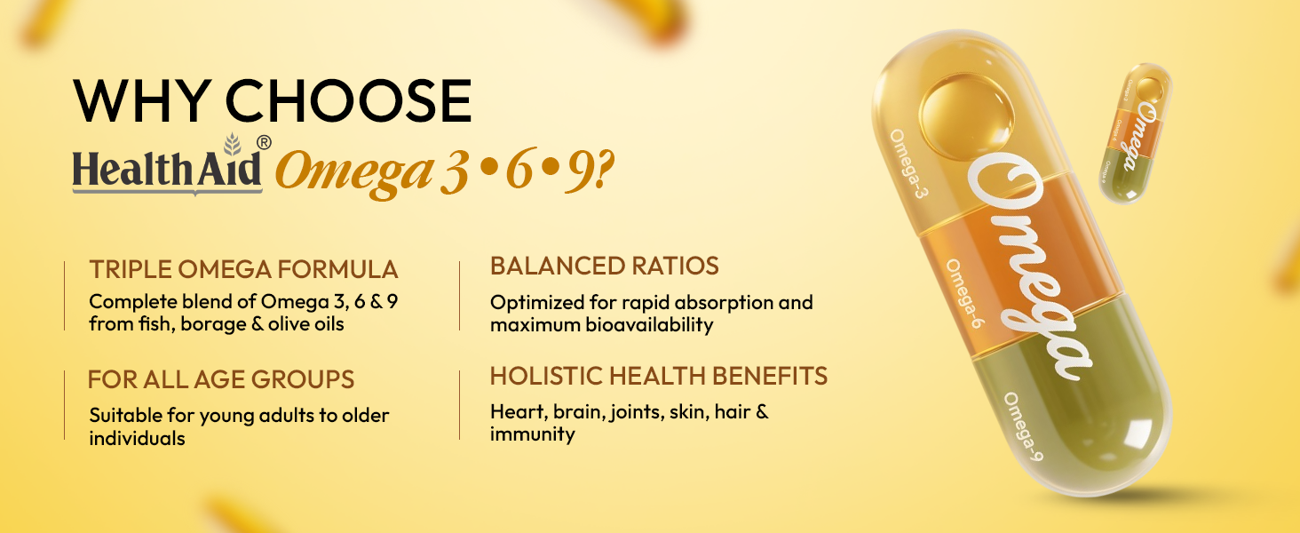 HealthAid Omega 3.6.9 (Balanced) - 60 Capsules