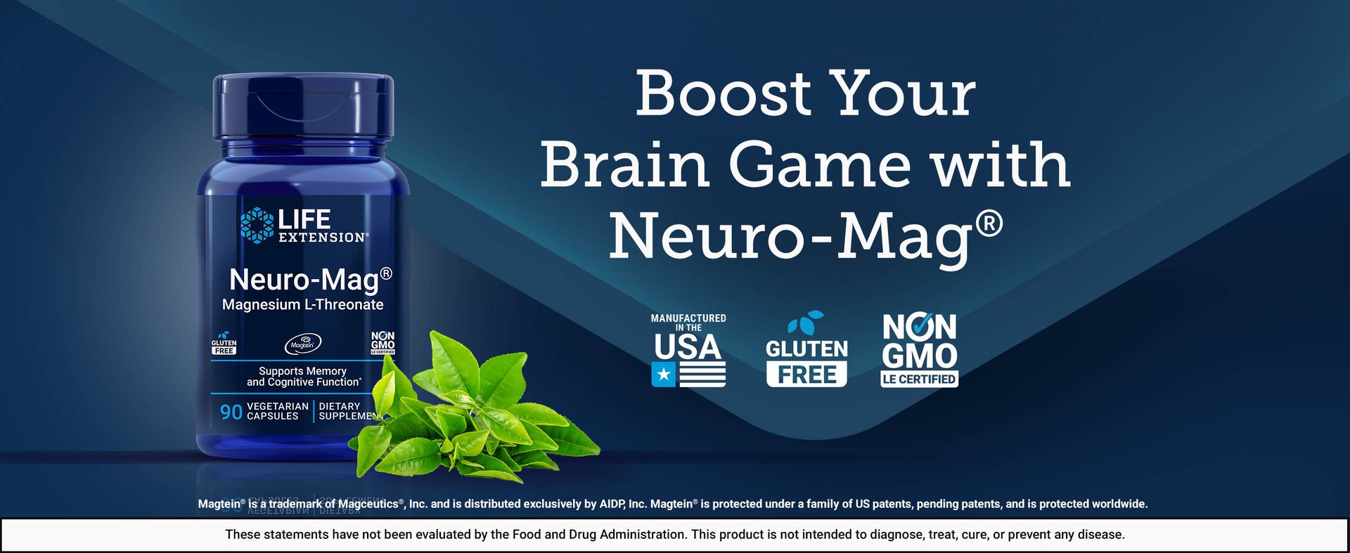 Neuro-Mag Magnesium L-Threonate, Memory Health, Quick Thinking, Cognitive Health Support, Vegetarian, 90 Vegetarian Capsules