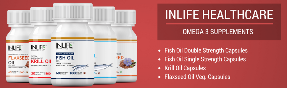 INLIFE Fish Oil Coenzyme Q10 Omega 3 Supplement, 60 Liquid Filled Caps