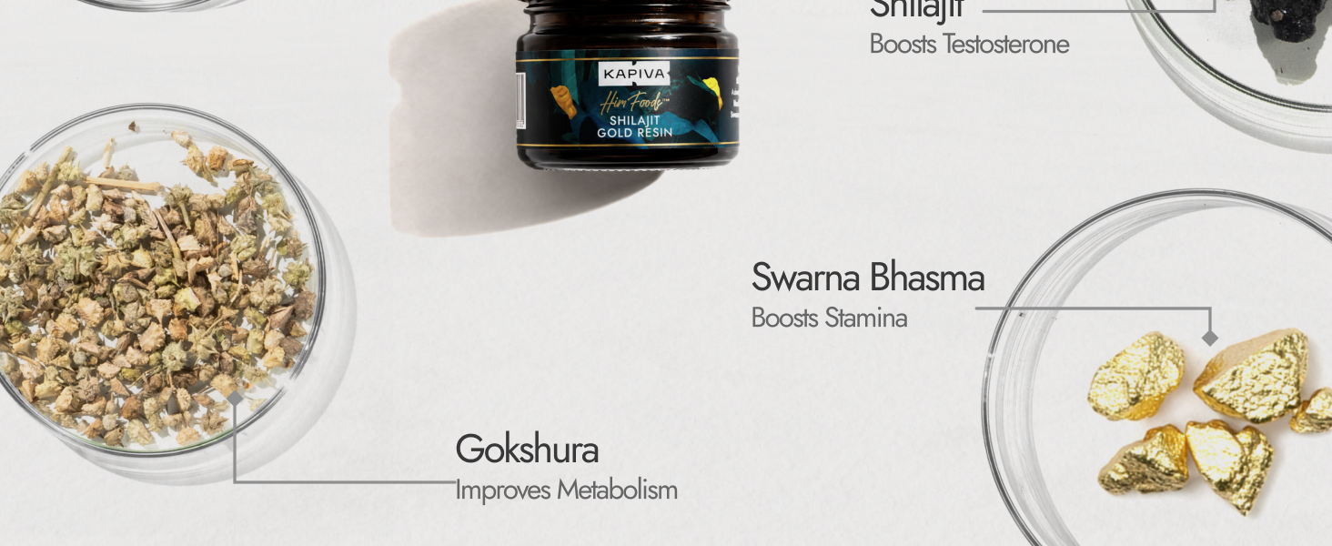 Kapiva Shilajit/Shilajeet Gold Resin - 10g | 500mg/Serving | 20 Servings | Boost Muscle Growth & Stamina | Contains 24 Carat Gold | 100% Ayurvedic