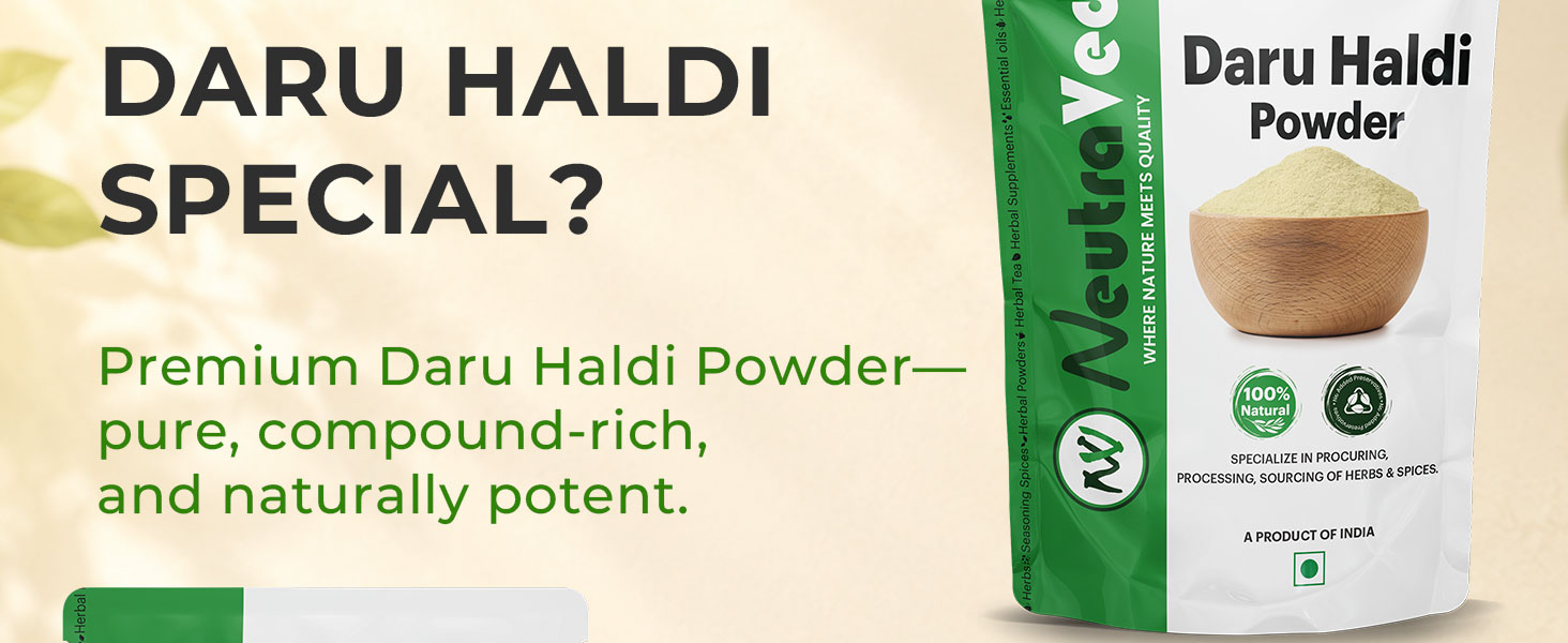 NeutraVed Daru Haldi Powder 250gm | Pure & Natural Daruharidra/Berberis Aristata | Traditional Ayurvedic Herb - 250gm