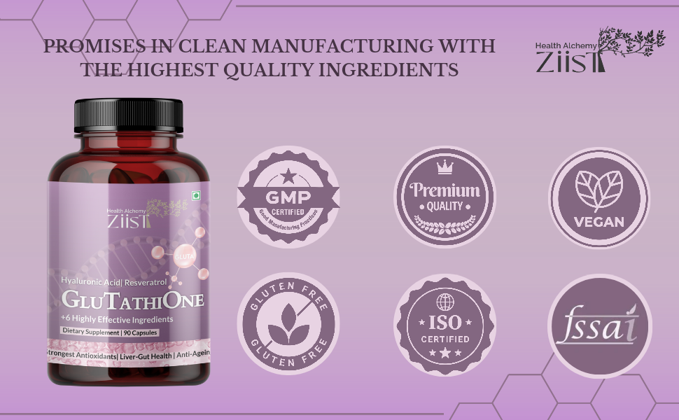 Glutathione Liposomal Supplement with Hyaluronic Acid & Resveratrol – Antioxidant Support for Skin, Liver & Gut – 90 Capsules