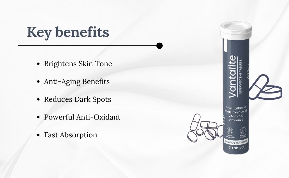 L-Glutathione Effervescent Tablets for Skin Whitening (15 Tablets)